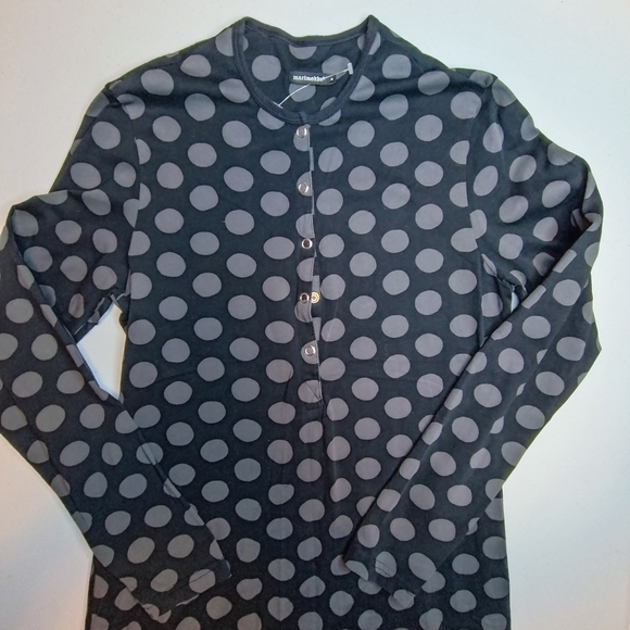 Marimekko Pilpa Polka Dot Long Sleeve Lounge Dress Size S - Picture 3 of 11